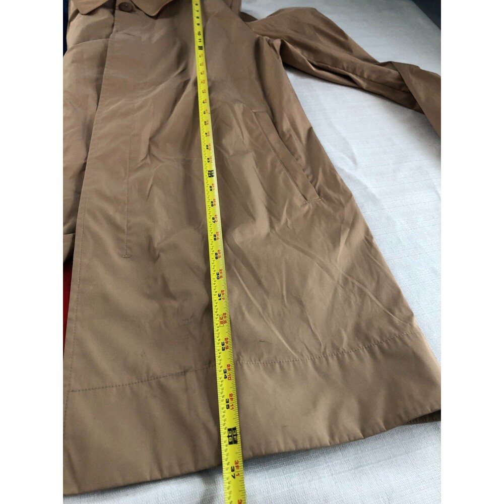 TALLIA  Men's Beige Solid Packable Trench Coat Rain Coat Windbreaker L Classic - Picture 8 of 9
